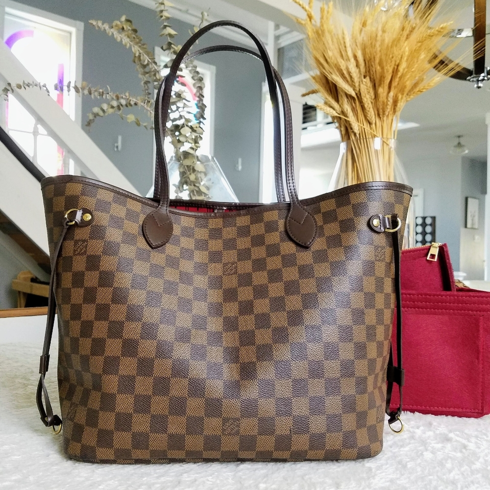💕Authentic LV Neverfull Mm Damier Ebene